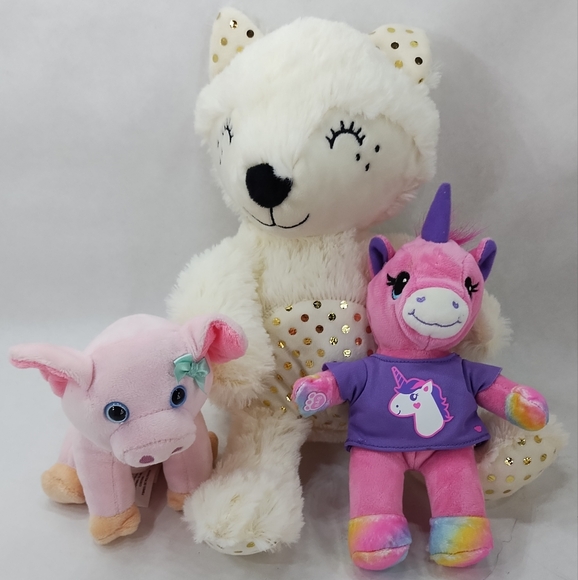 Build-A-Bear Unicorn Artic Fox Pink Pig Stuffed Animals Plushie Bundle - Picture 2 of 7
